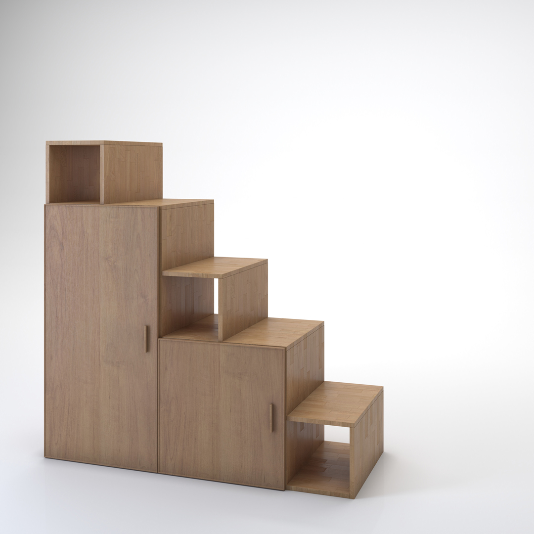 Bookcases Stairs Yen-E with doors