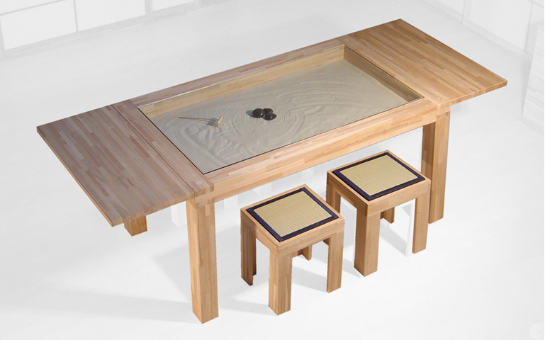 tavolo  con giardino zen incorporato 